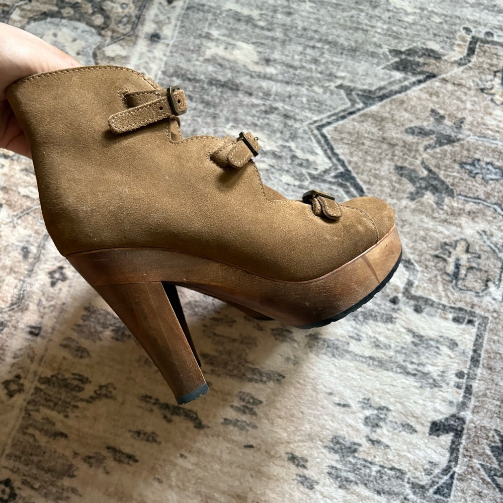 Chloe Solfo buckle wood platform boots in suede size 6 - Picture 10 of 11